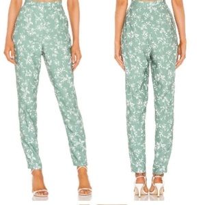 Keepsake the label watcher pant in sage floral high rise sage and white